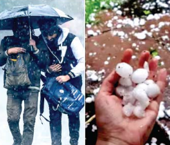 राजस्थान-एमपी में ओले गिरे, यूपी के 30 जिलाें में काेहरा